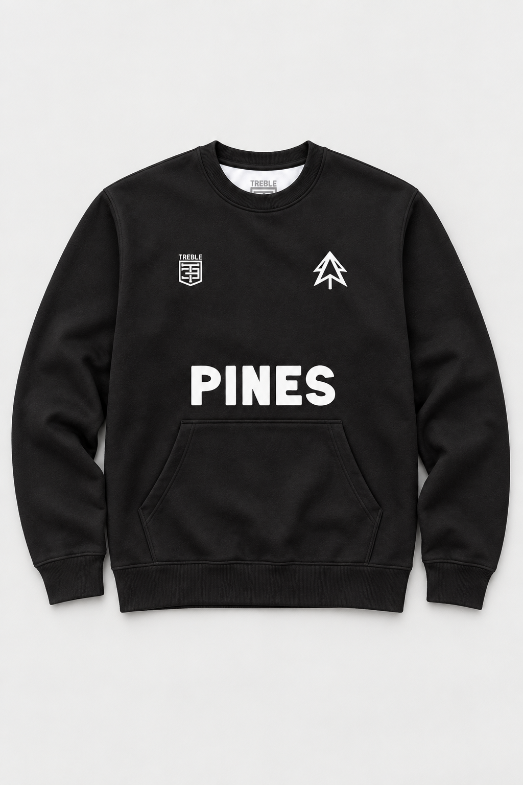 Pines Black Crewneck Fleece — 1