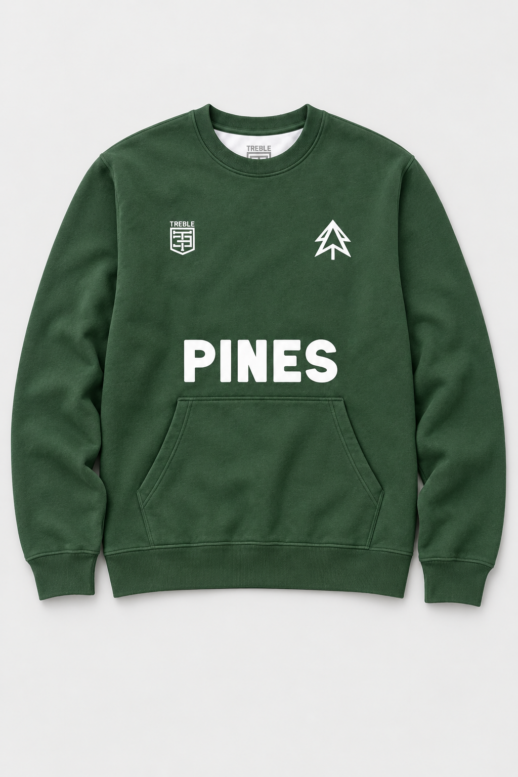 Pines Dk Green Crewneck Fleece — 1