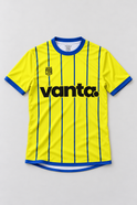 Vanta x Treble Royal Stripe Jersey, front flat lay in Royal Check portrait framing
