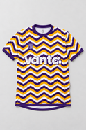 Vanta x Treble Chevron Strike Jersey, front flat lay in Royal Check portrait framing