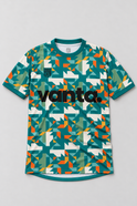 Vanta x Treble – Coastal Geo Jersey, front flat lay in Royal Check portrait framing