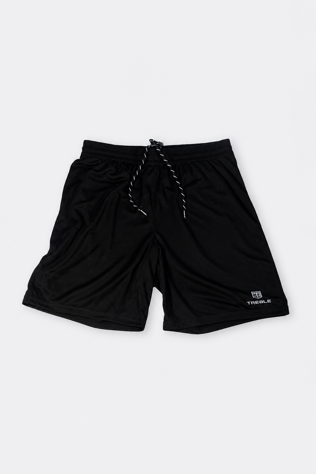 treble branded park unisex premium soccer shorts front portrait product photograph
