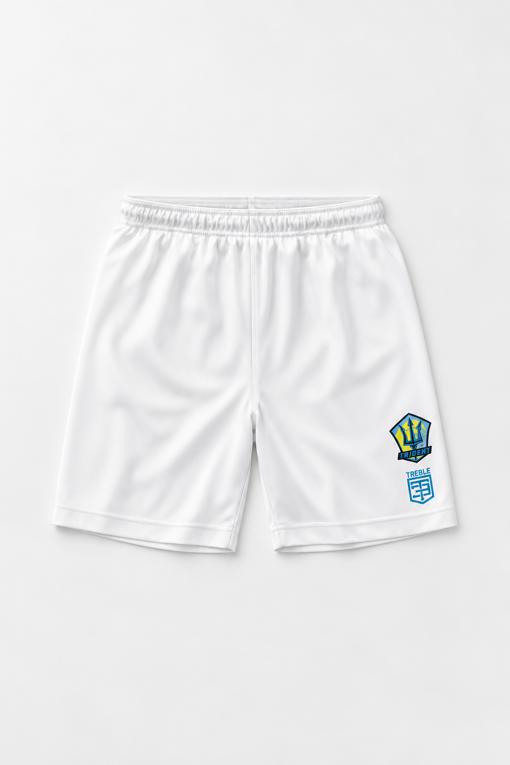 trident fc park short white front portrait product photograph