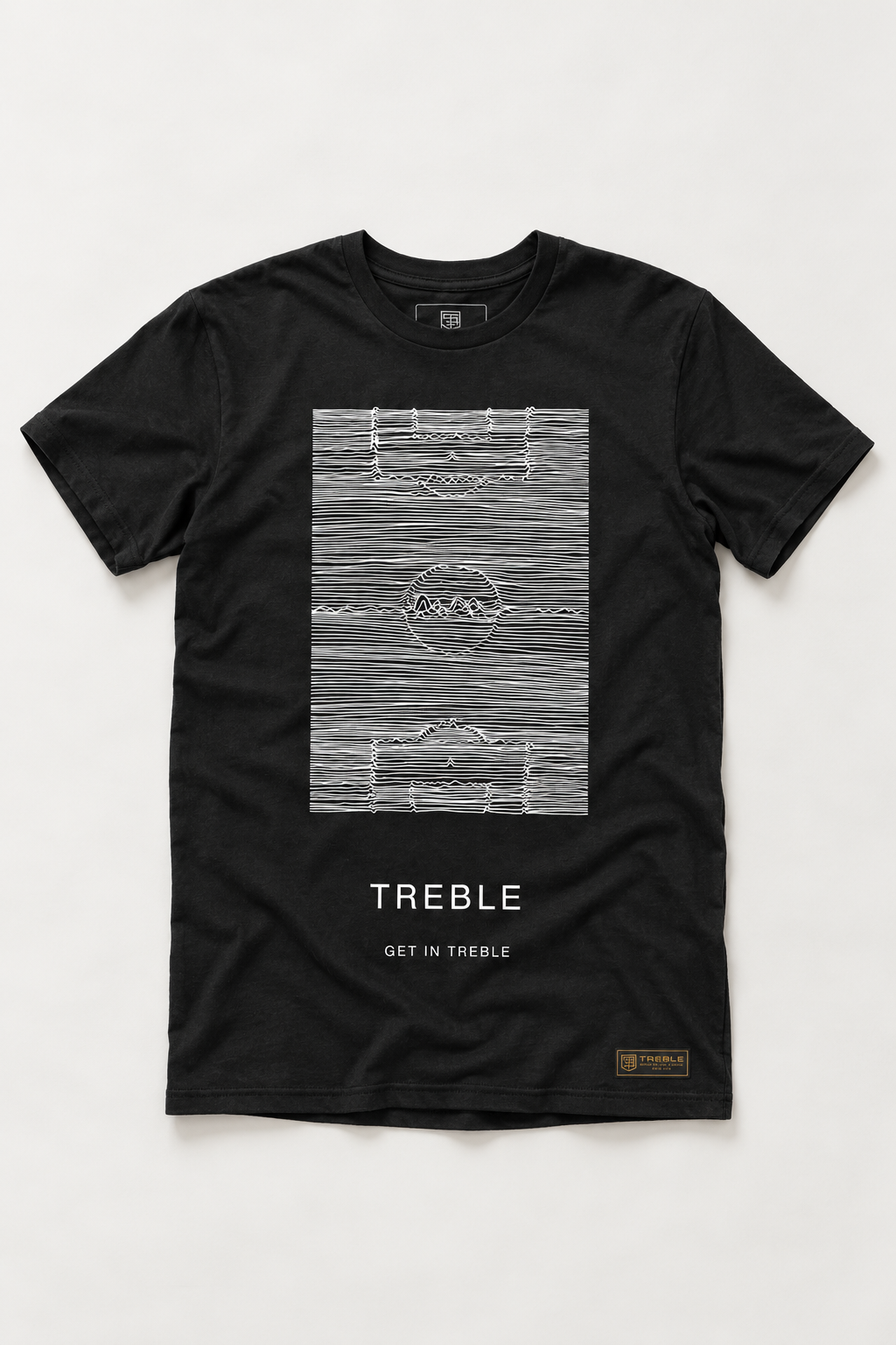 Treble Division Premium Graphic Tee, natural flat lay view 1