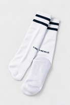 Park Knee High Grip Socks White, photographed flat lay view 2
