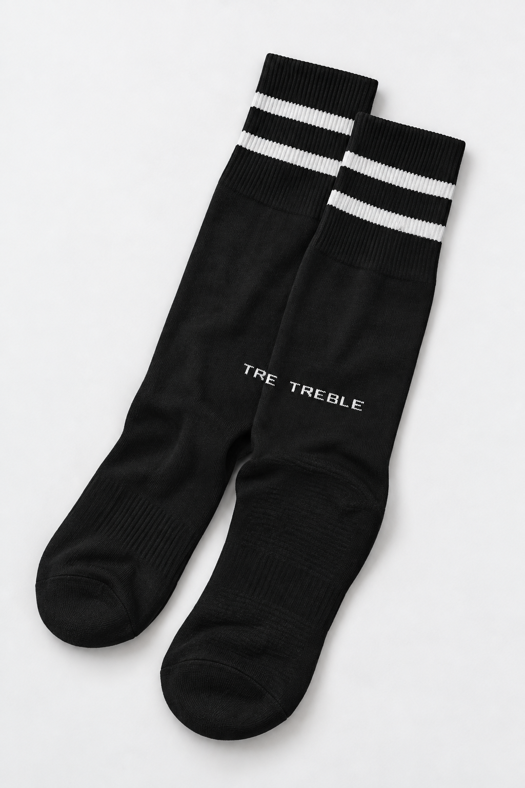 Park Knee High Grip Socks Black, photographed flat lay view 2
