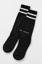 Park Knee High Grip Socks Black, photographed flat lay view 2