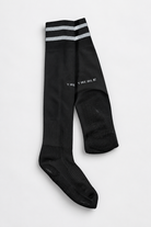 Park Knee High Grip Socks Black, photographed flat lay view 1