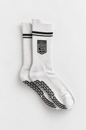 PARK CREW GRIP SOCK - WHITE, photographed flat lay view 1