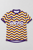 Vanta x Treble Chevron Strike Jersey, front flat lay in Royal Check portrait framing
