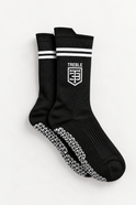 PARK CREW GRIP SOCK - Black, photographed flat lay view 1